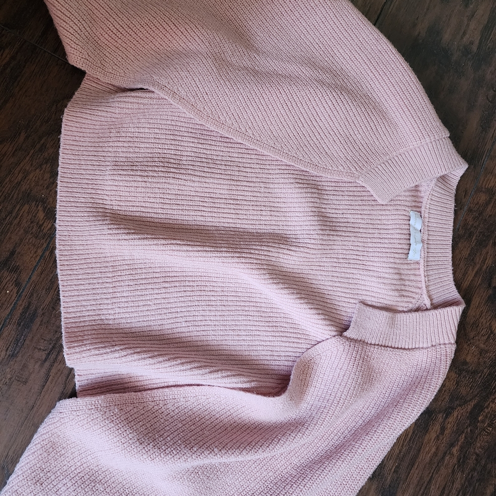 House of Harlow 1960 Blush Ribbed Sweater
